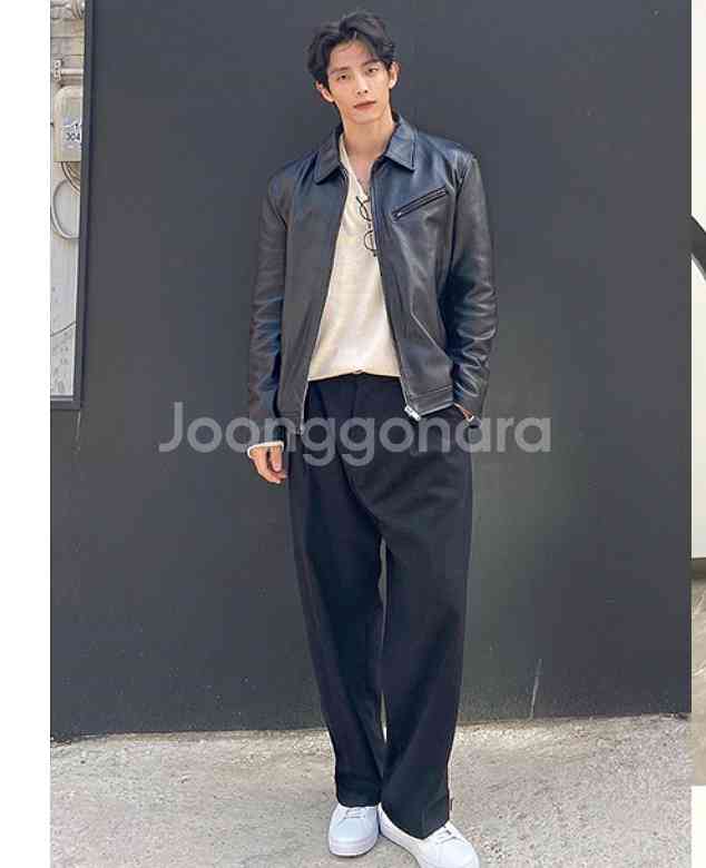 소가죽 싱글 가죽자켓 새상품 xL 애이징씨씨씨--2