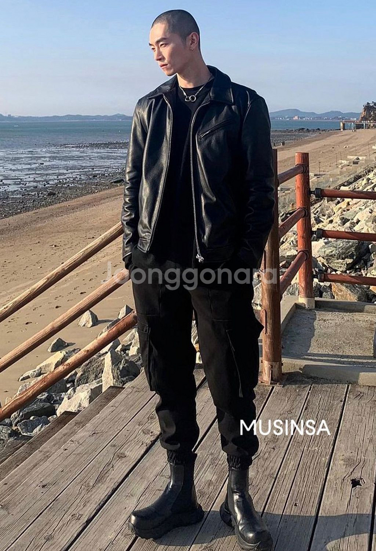 소가죽 싱글 가죽자켓 새상품 xL 애이징씨씨씨--4