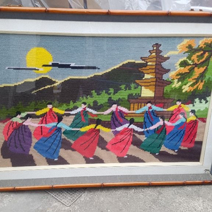강강술래 대형 자수액자 상태양호 이미지