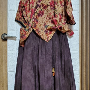 천연염색*고급인견투피스~100*허리36블라우스총장75