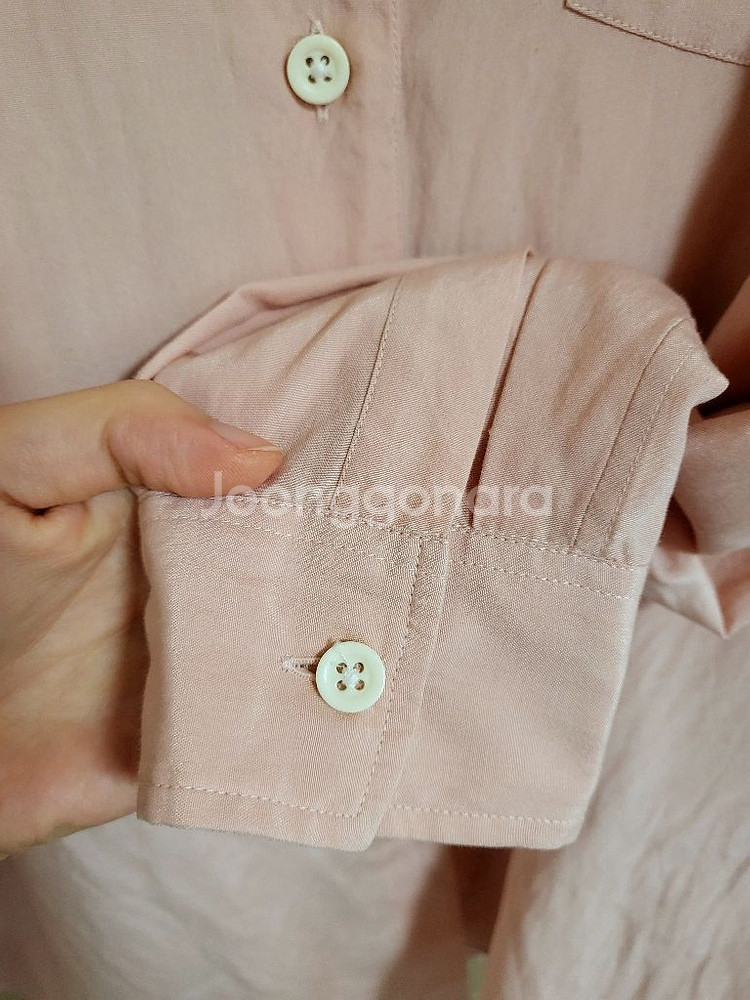 마가렛호웰 여성 살구핑크 셔츠 남방 블라우스--2