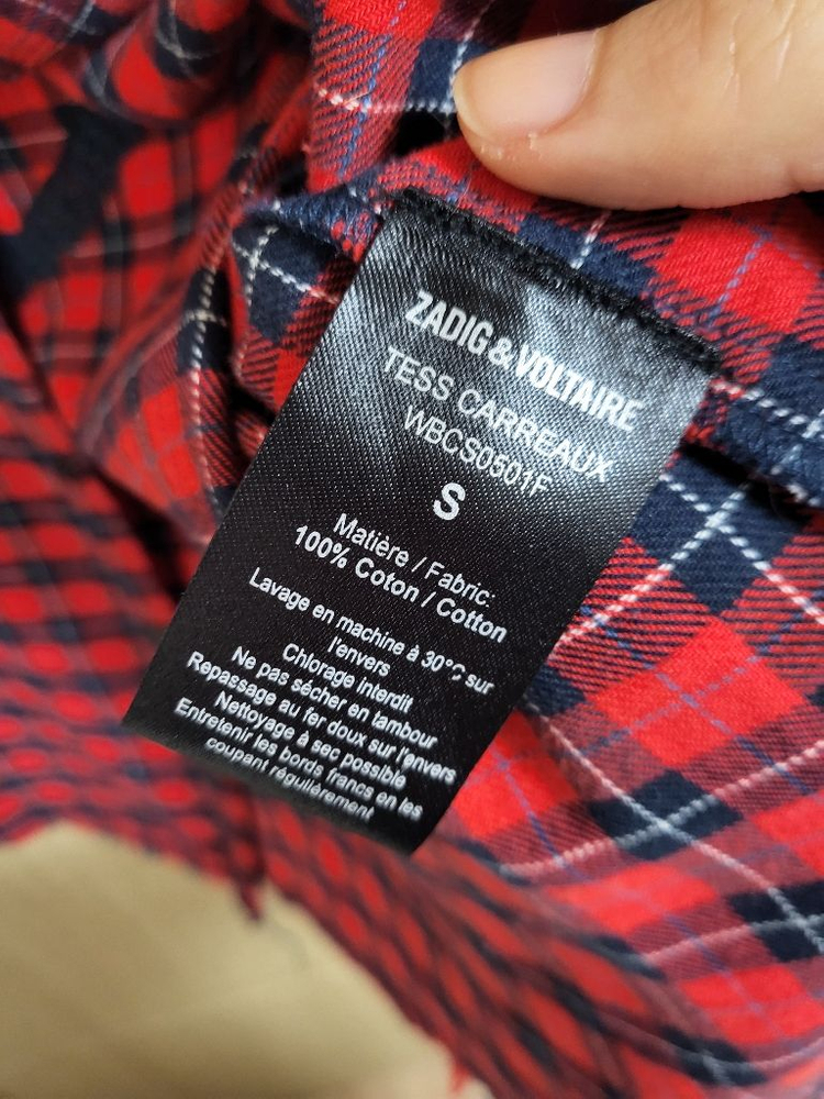 쟈딕앤볼테르 해골 체크 남방 셔츠--5