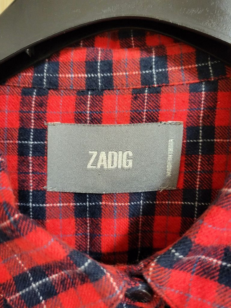 쟈딕앤볼테르 해골 체크 남방 셔츠--4