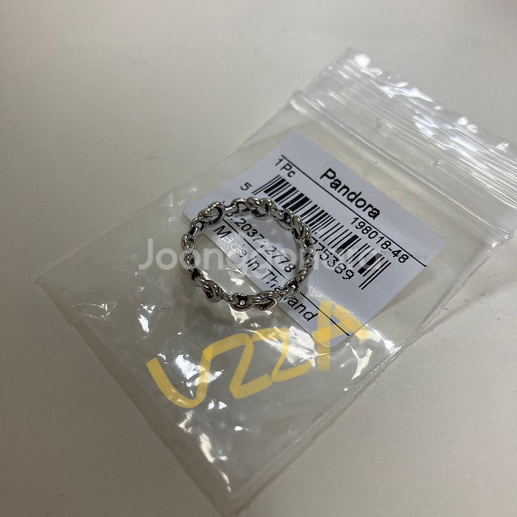 판도라 반지 노티드하트 로고스태킹--0