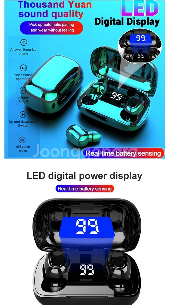 중국정품)LED무선TWS블루투스방수헤드셋미개봉--4