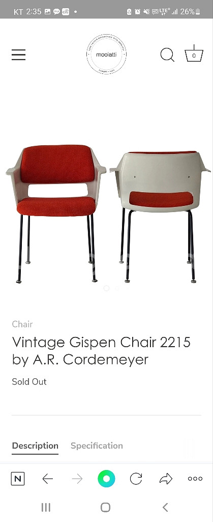 vintage gispen chair 2215 2점--0