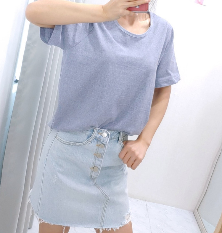 ~28)4버튼연청A스커트 새거 만원(세일)--2