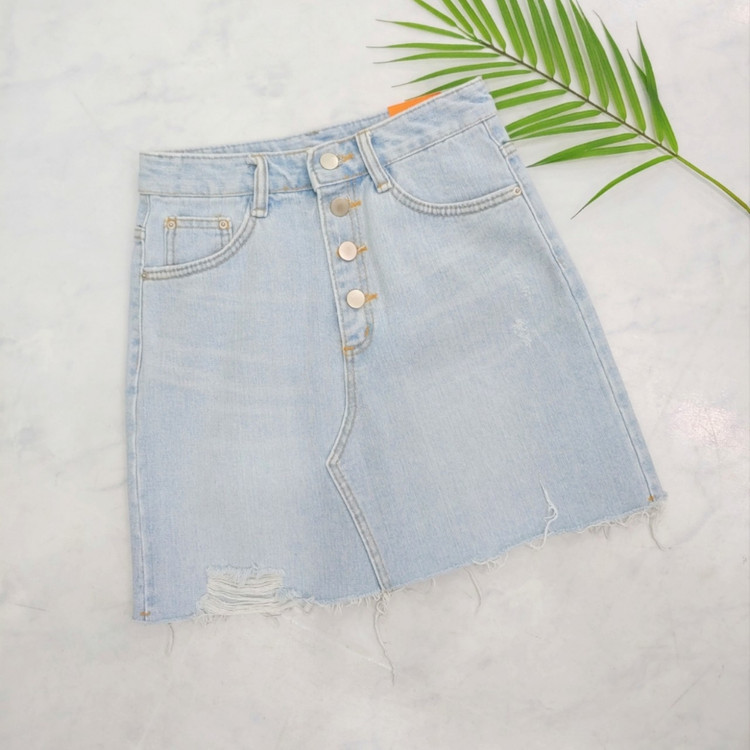 ~28)4버튼연청A스커트 새거 만원(세일)--5