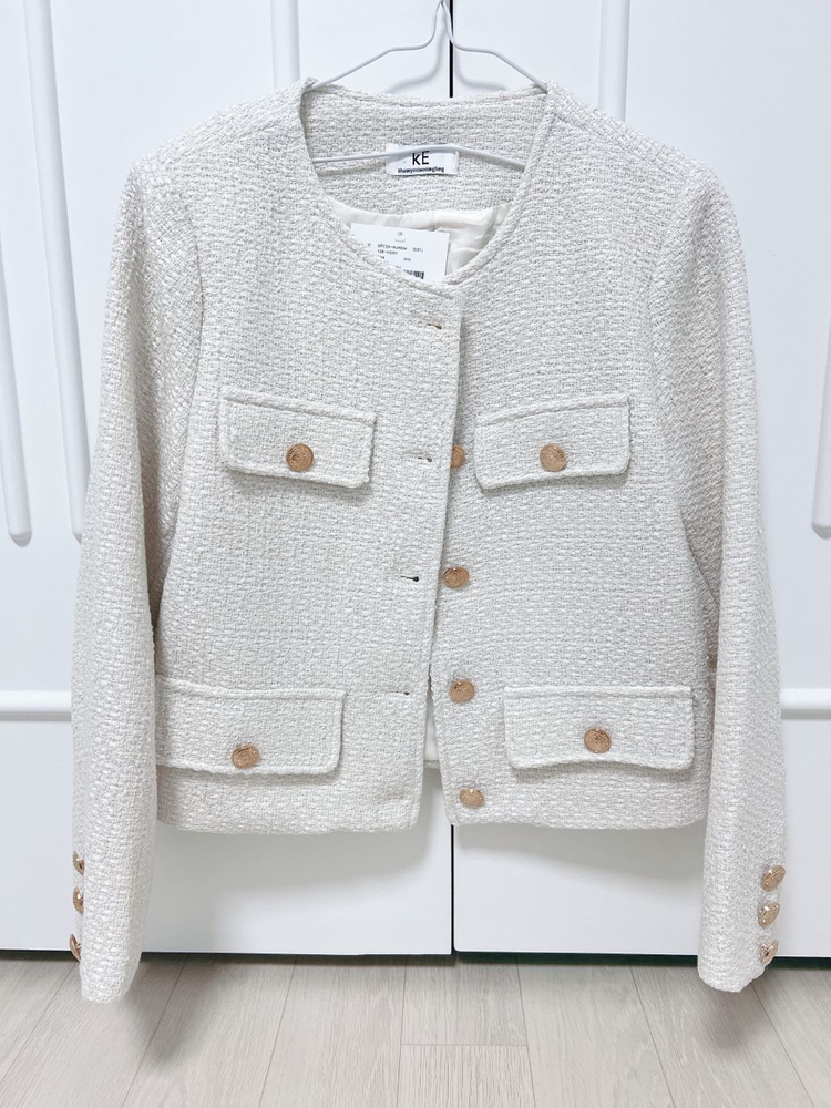 [새상품] BIND(바인드)트위드자켓화이트_택포삼만삼천--1