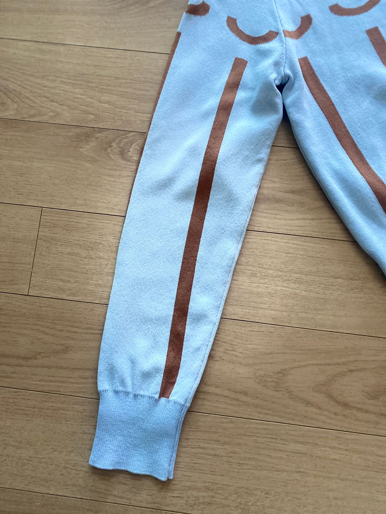 Chiu-Shui 라이트 블루 니트 플레어 투피스 M--2