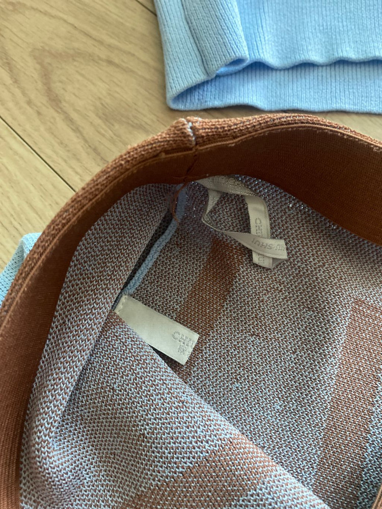 Chiu-Shui 라이트 블루 니트 플레어 투피스 M--3