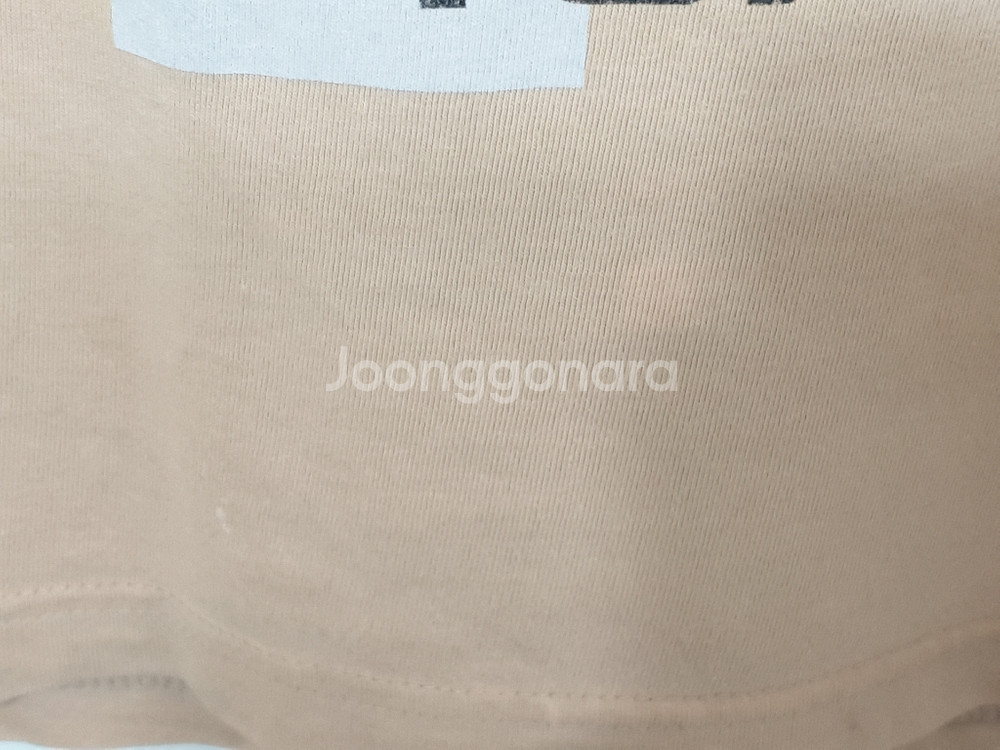 (M) 캉골 로고 반팔티 베이지 면티셔츠 라운드--4