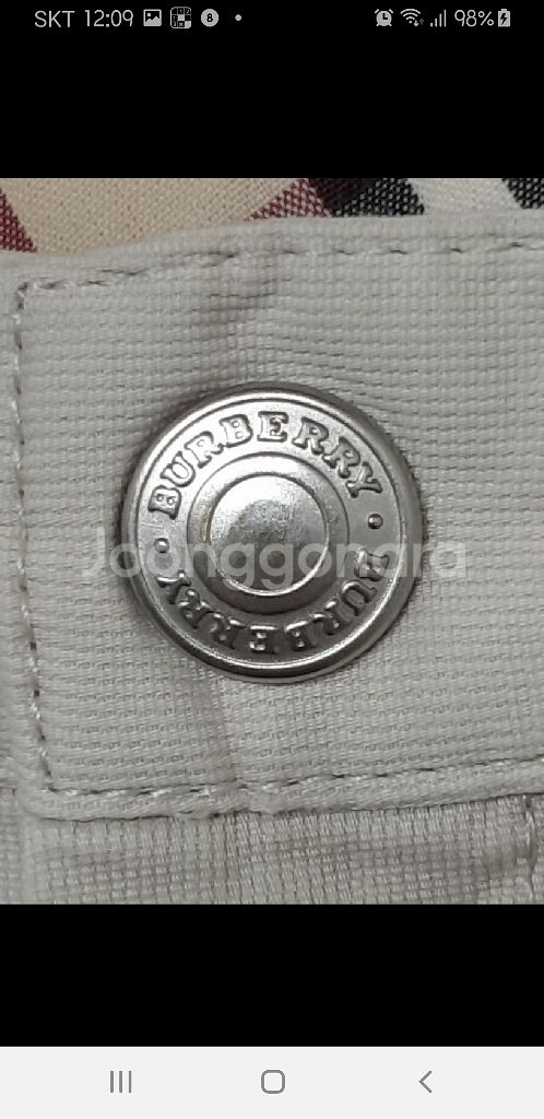 (26) 버버리 반바지 연베이지 실크 스판 면팬츠--2