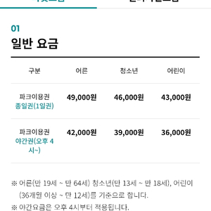 서울랜드자유이용권 4매
