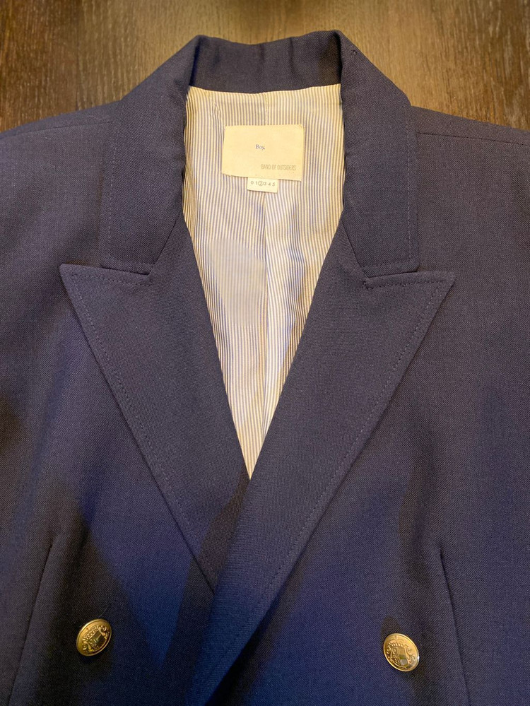 밴드오브아웃사이더스 네이비 더블 블레이저 3--3