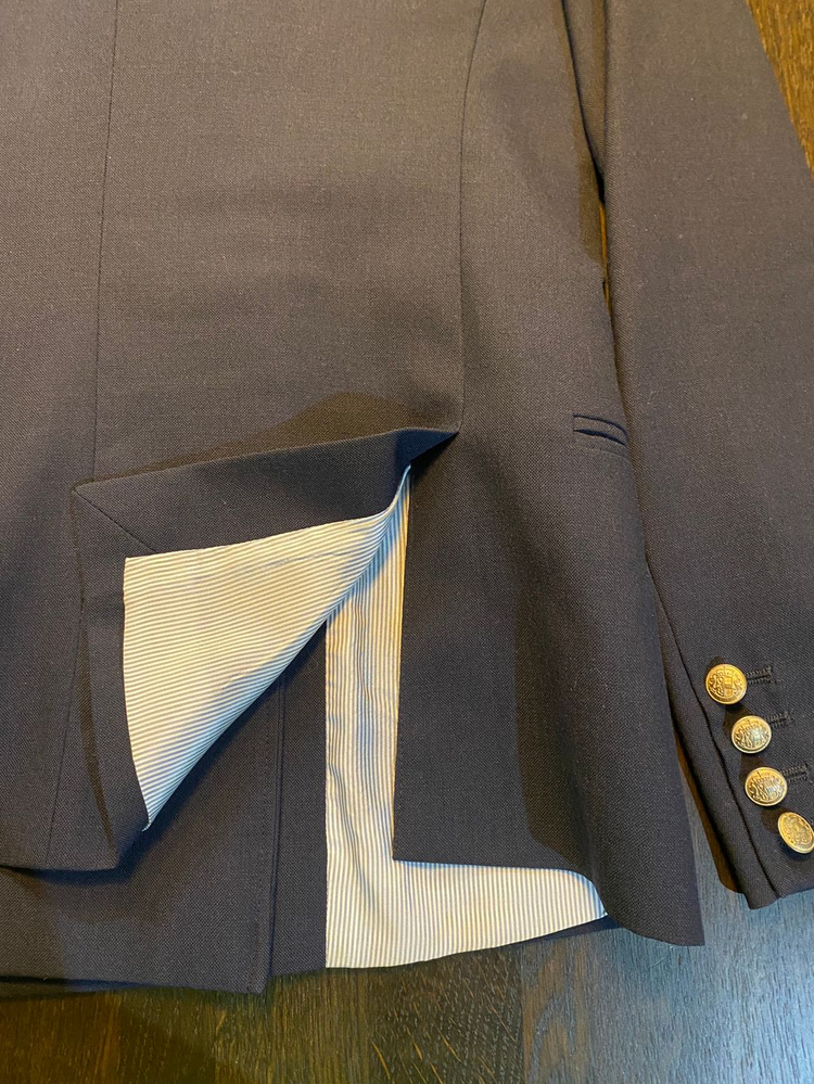 밴드오브아웃사이더스 네이비 더블 블레이저 3--9