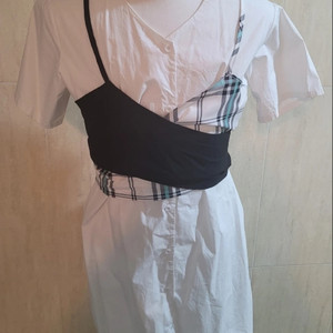 BNT원피스,아이돌뷔스티에원피스,체크원피스 이미지