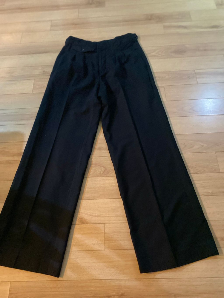 르메르 남성 100% 울 블랙 와이드 팬츠 48--1