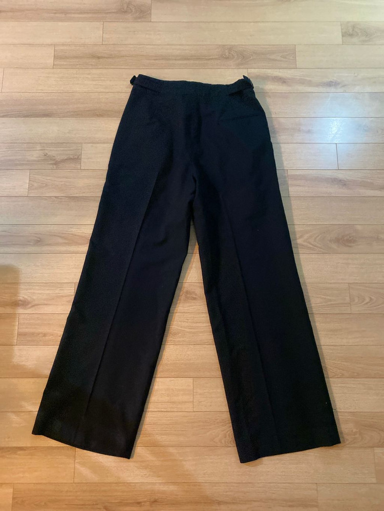 르메르 남성 100% 울 블랙 와이드 팬츠 48--6