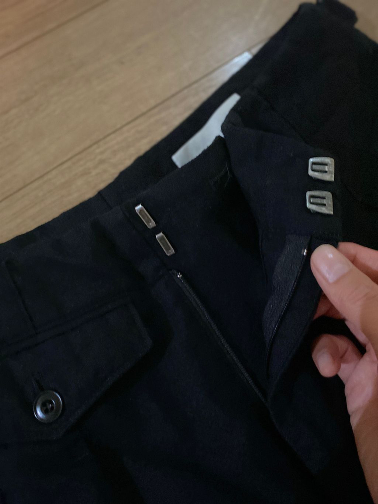 르메르 남성 100% 울 블랙 와이드 팬츠 48--3