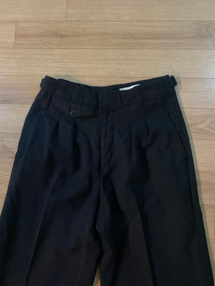 르메르 남성 100% 울 블랙 와이드 팬츠 48--2