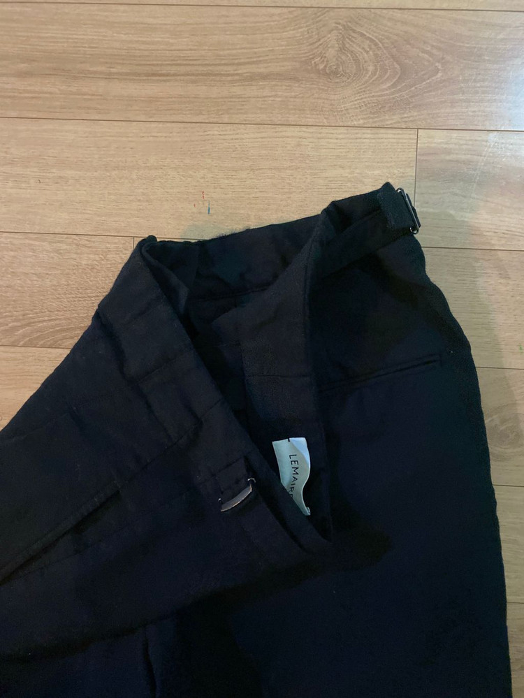 르메르 남성 100% 울 블랙 와이드 팬츠 48--8