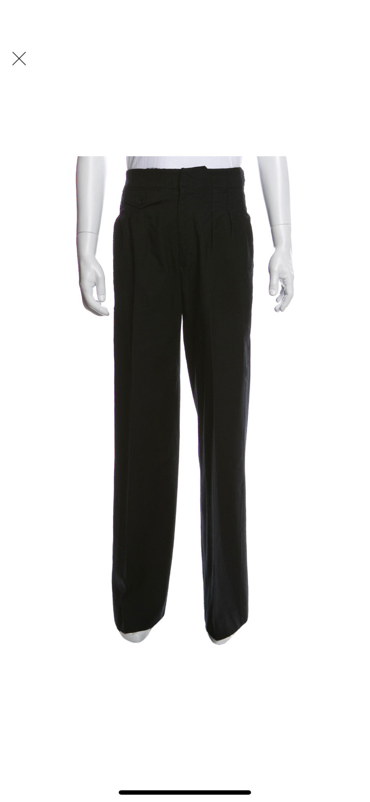 르메르 남성 100% 울 블랙 와이드 팬츠 48--9