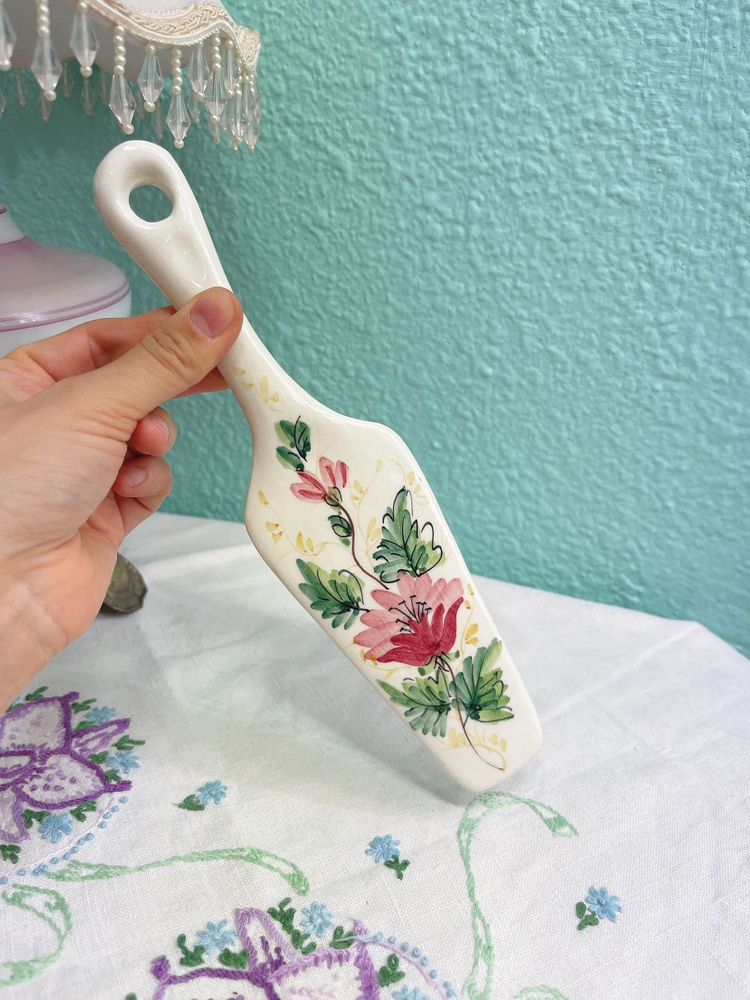 (이태리) 빈티지 핸드페인티드 케이크 서버 이미지