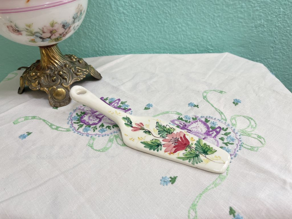 (이태리) 빈티지 핸드페인티드 케이크 서버 이미지