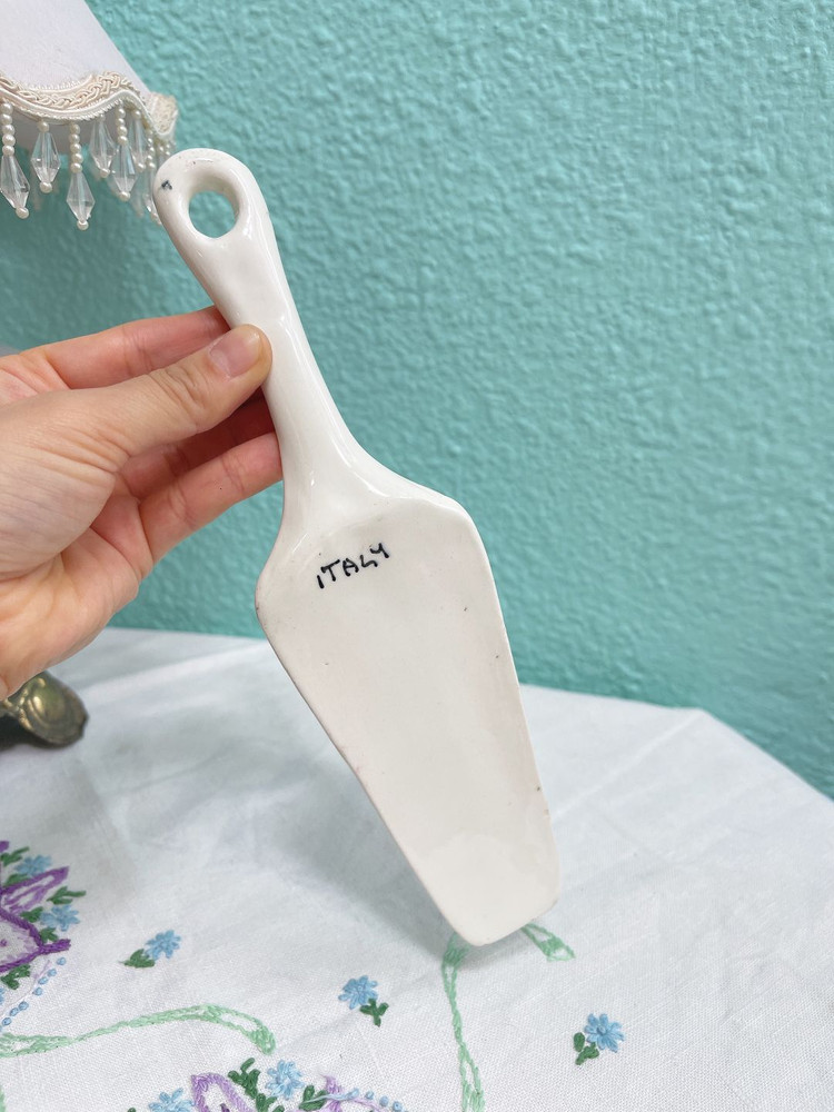 (이태리) 빈티지 핸드페인티드 케이크 서버 이미지