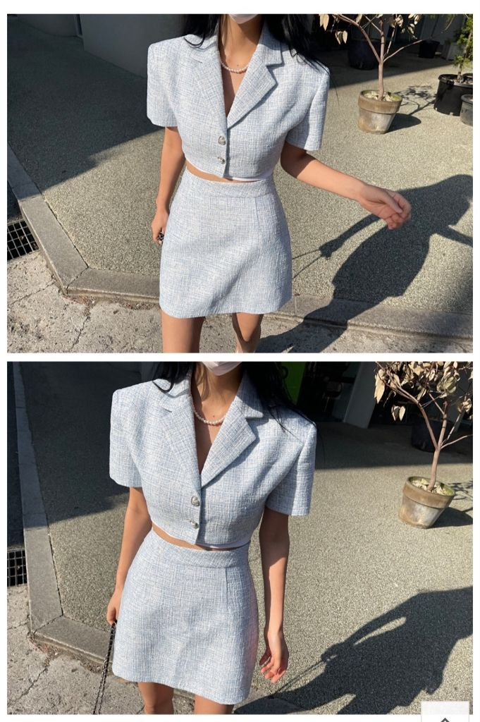 지윈 GWIN 트위드셋트--2