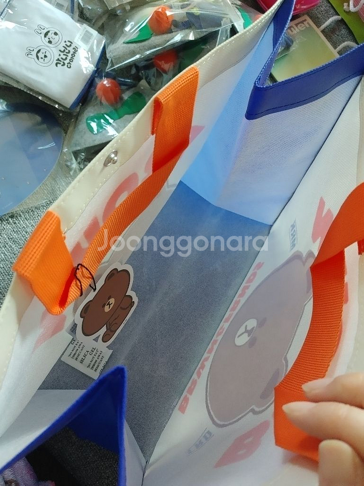 라인프렌즈 브라운 에코백 부직포 가방 보조가방 피크닉--4