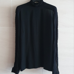 (정품) 산드로 레이스 시스루 쉬폰 블라웃