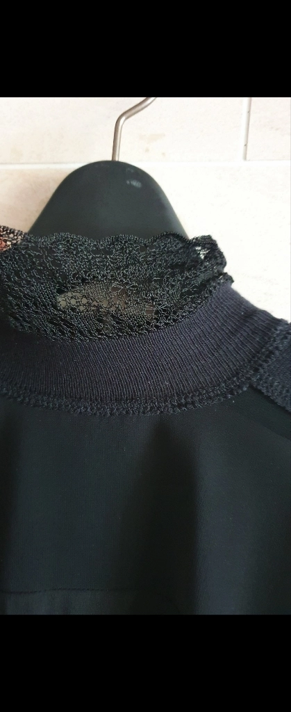 (정품) 산드로 레이스 시스루 쉬폰 블라웃 이미지