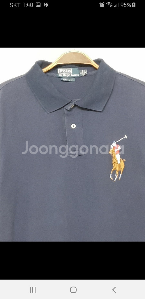 (M) 폴로 반팔 카라티 네이비 빅포니 피케 티셔츠--1