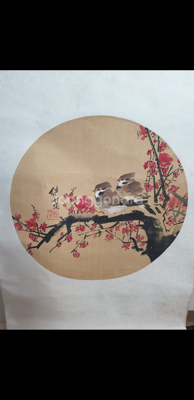 오래된 족자 대련 그림--3