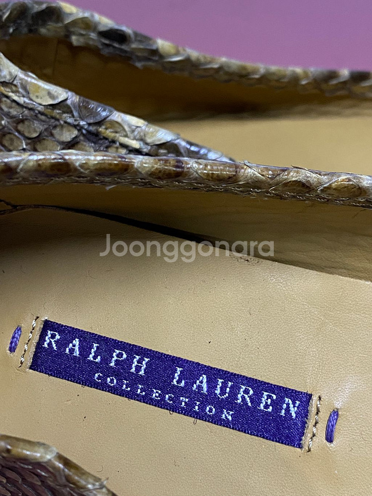 랄프로렌 퍼플라벨 스네이크 레더 로퍼 6 1/2--6