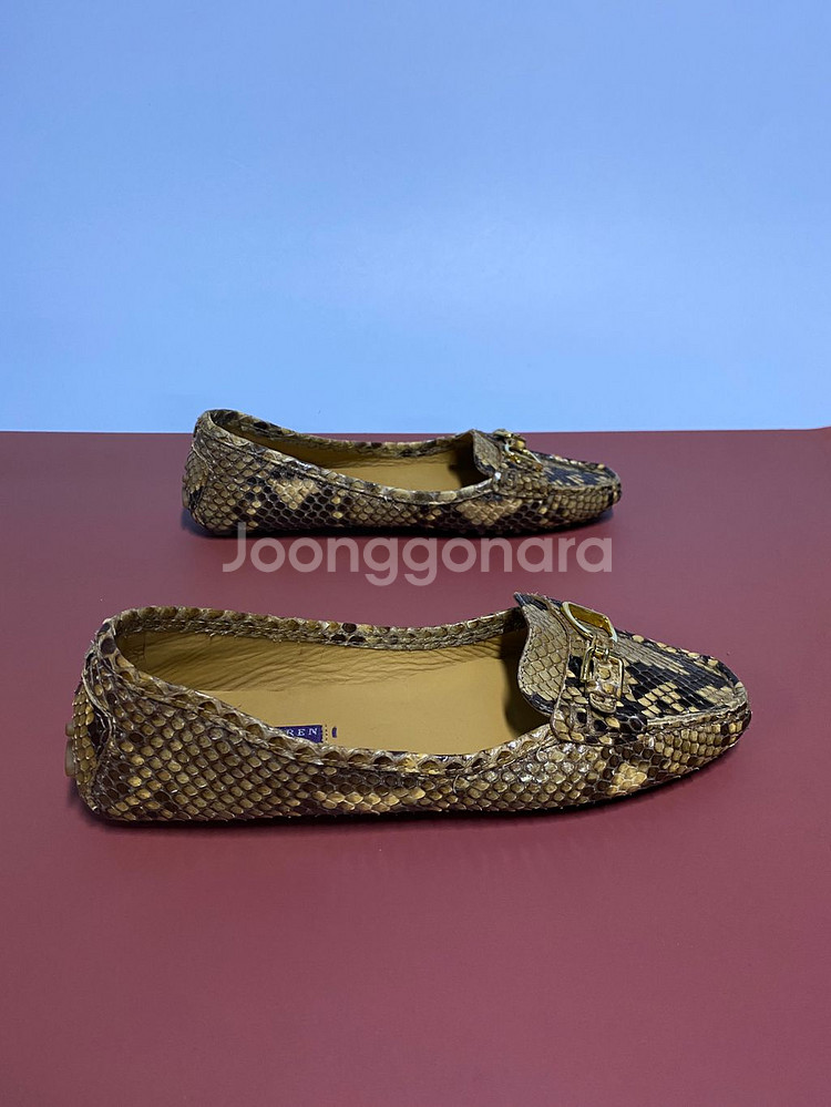 랄프로렌 퍼플라벨 스네이크 레더 로퍼 6 1/2--5