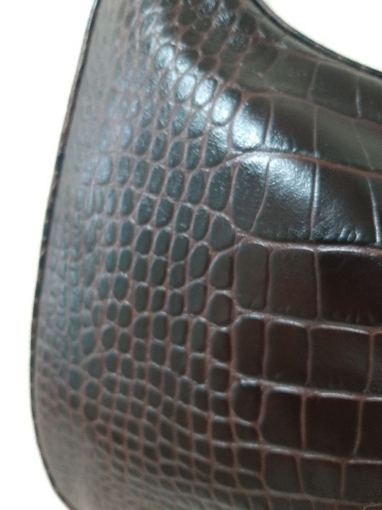 미사용 리얼 가죽 롱샴 숄더백--2