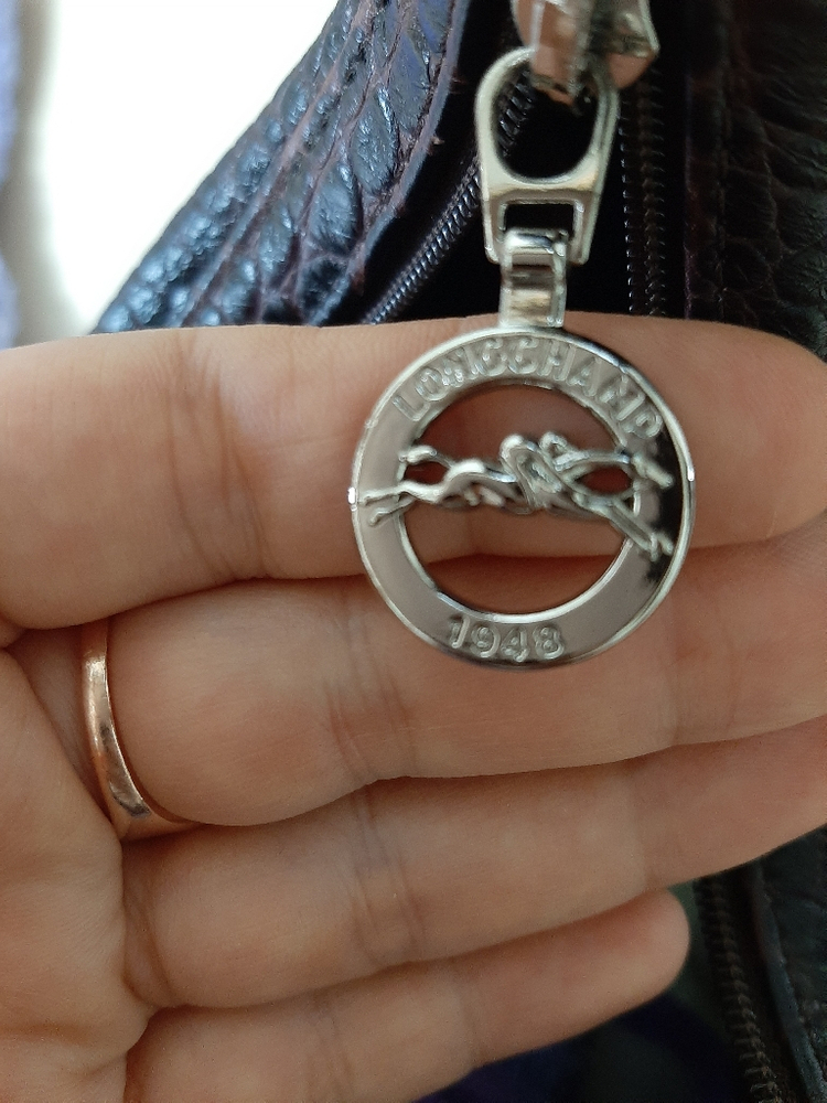 미사용 리얼 가죽 롱샴 숄더백--5