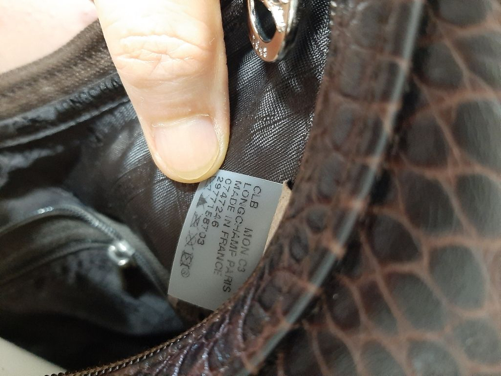 미사용 리얼 가죽 롱샴 숄더백--7