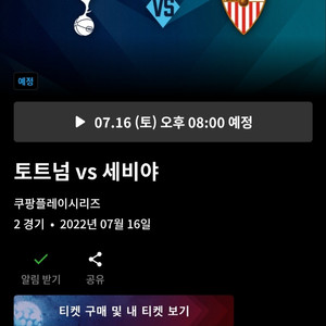토트넘Vs세비야 3등석B 양도