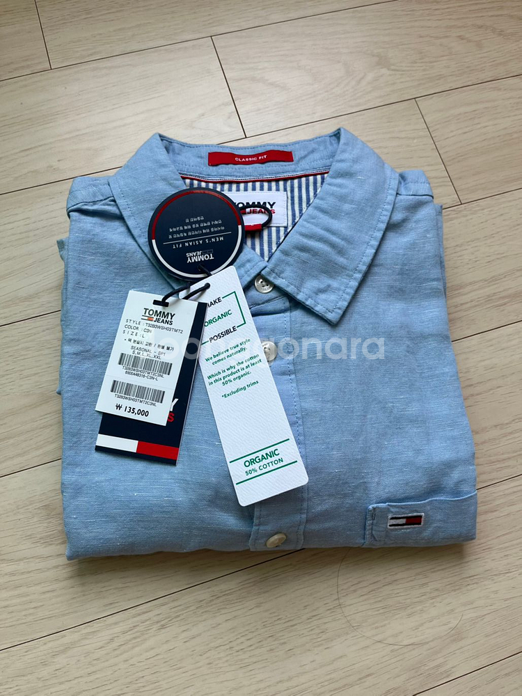 Tommy jeans 린넨혼방 셔츠(Size-L)--0