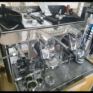 비비엠 롤로 2그룹 커피머신+그라인더+물끓이는기계 세트