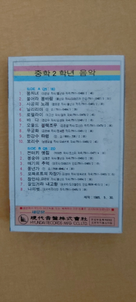 중학2학년 음악 카세트 테이프 이미지