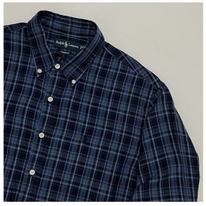 폴로 랄프로렌 체크 셔츠 빈티지 파랑 블루 파란색