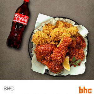 bhc 후라이드반+양념반+콜라1.25l