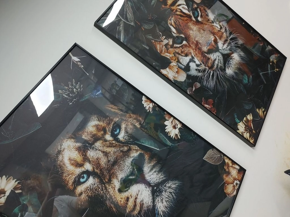 호랑이 백호 사자 대형 그림 액자 인테리어 소품 유화 이미지