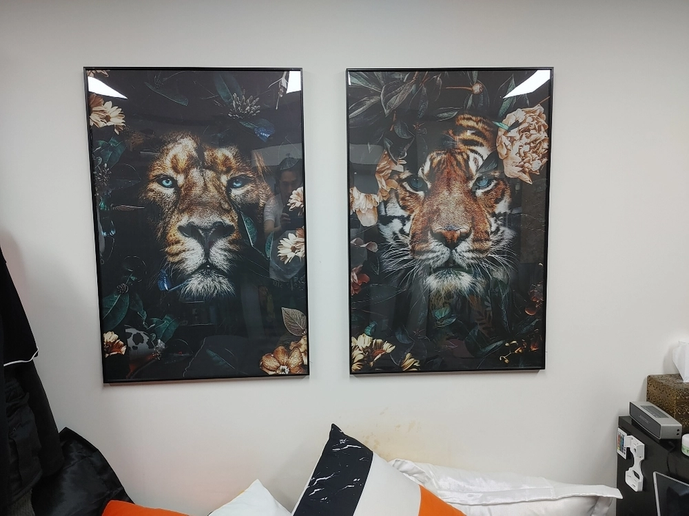 호랑이 백호 사자 대형 그림 액자 인테리어 소품 유화 이미지