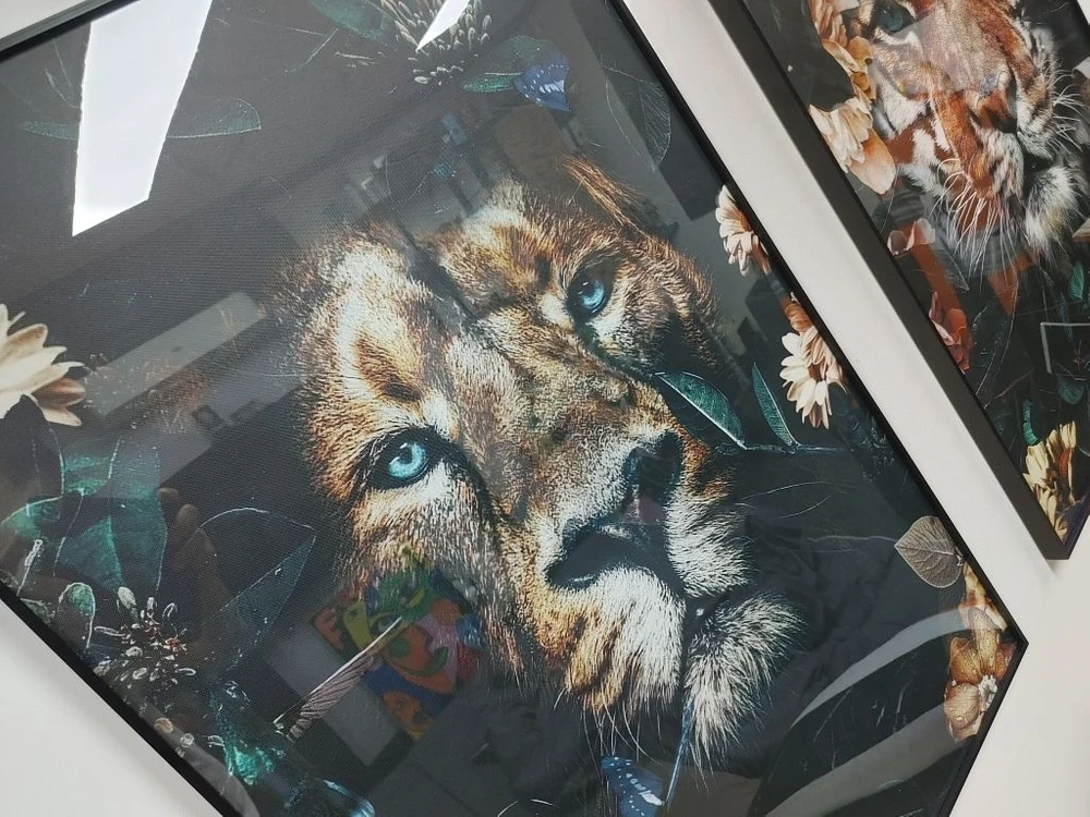호랑이 백호 사자 대형 그림 액자 인테리어 소품 유화 이미지